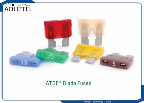 ποιότητας  PA66 Auto Blade Fuse , Automotive Industry ATOF 32V Series ATOF Medium Blade Fuse Rated 32V 1-40A Replaces 257 ATO εργοστάσιο