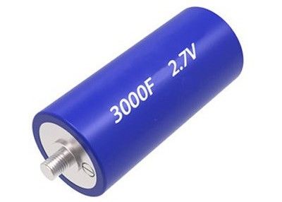Έξοχοι πυκνωτές πυκνωτών 2.7V 3000F στρώματος EDLC ηλεκτρικοί διπλοί με περασμένο κλωστή τελικό χαμηλό ESR Ultracapacitors