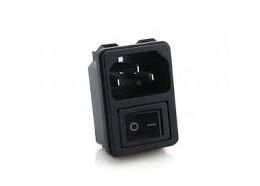 Το IEC 60320 C14 3PIN ηλεκτρική εναλλασσόμενου ρεύματος δύναμης βίδα εναλλασσόμενου ρεύματος υποδοχών 15A 250V βουλωμάτων θηλυκή τοποθετεί με το ON-OFF διακόπτη
