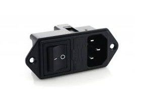 Το IEC 60320 C14 3PIN ηλεκτρική εναλλασσόμενου ρεύματος δύναμης βίδα εναλλασσόμενου ρεύματος υποδοχών 15A 250V βουλωμάτων θηλυκή τοποθετεί με το ON-OFF διακόπτη