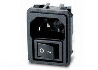 Το IEC 60320 C14 3PIN ηλεκτρική εναλλασσόμενου ρεύματος δύναμης βίδα εναλλασσόμενου ρεύματος υποδοχών 15A 250V βουλωμάτων θηλυκή τοποθετεί με το ON-OFF διακόπτη